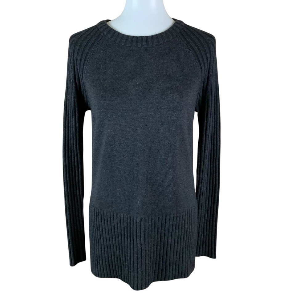 Smartwool Charcoal Ribbed Knit Long Sleeve‎ Pullover Thermal Sweater Small